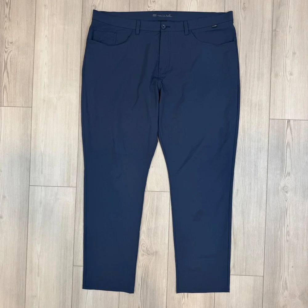 TravisMathew Open To Close 2.0 Mens Navy Blue Golf Performance Pants 42 1MX556